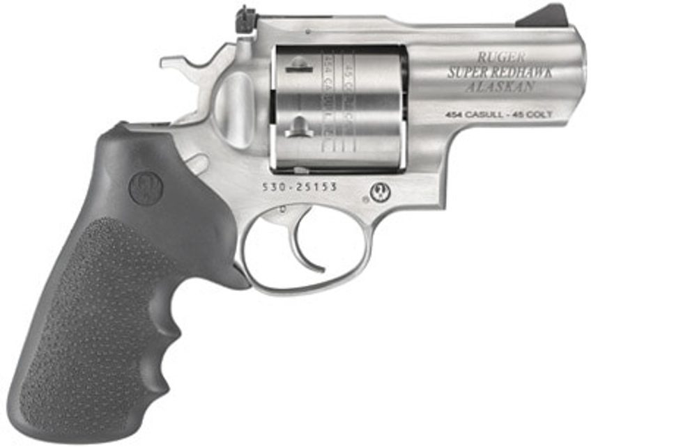 Ruger Super Redhawk Alaskan .454 Casull, 2.5″ Barrel, Black Rubber Grips, Stainless Steel, 6rd Ruger