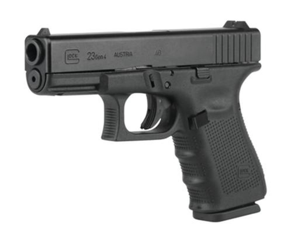 Glock, 23 Gen4, Compact, 40S&W, 4.02″ Barrel, Polymer Frame, Matte Finish, Fixed Sights, 13rd, 3 Magazines Glock