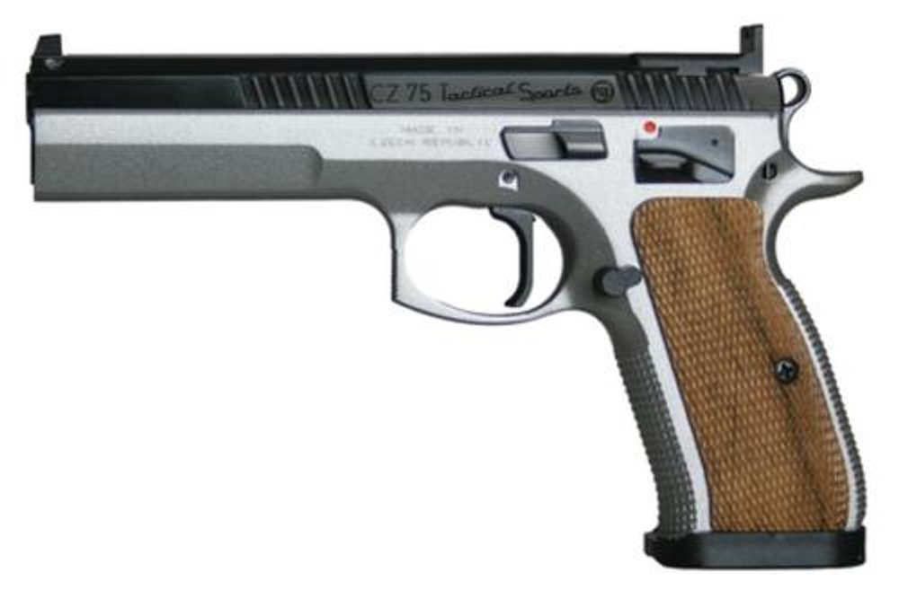 CZ Tactical Sport Pistol 9mm 5.23″ Barrel, Nickel Frame & Blue Slide 20rd Mag CZ USA