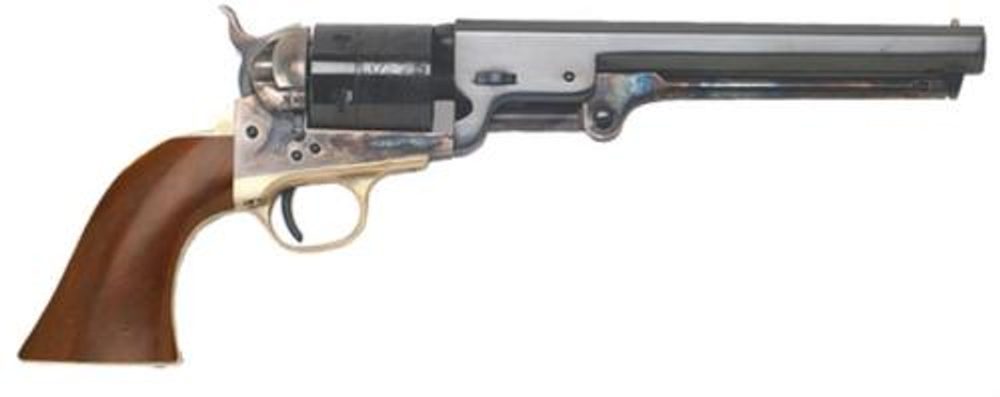 Cimarron 1851 Man With No Name Conversion .38 Special 7.5″ Barrel Standard Blue Finish Walnut Grips, 6rd Cimarron Firearms