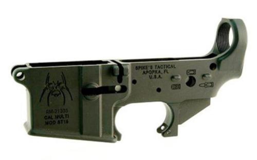 Spikes Lower Receiver Stripped ST-15 Spider, Bullet Marking Spikes Tactical