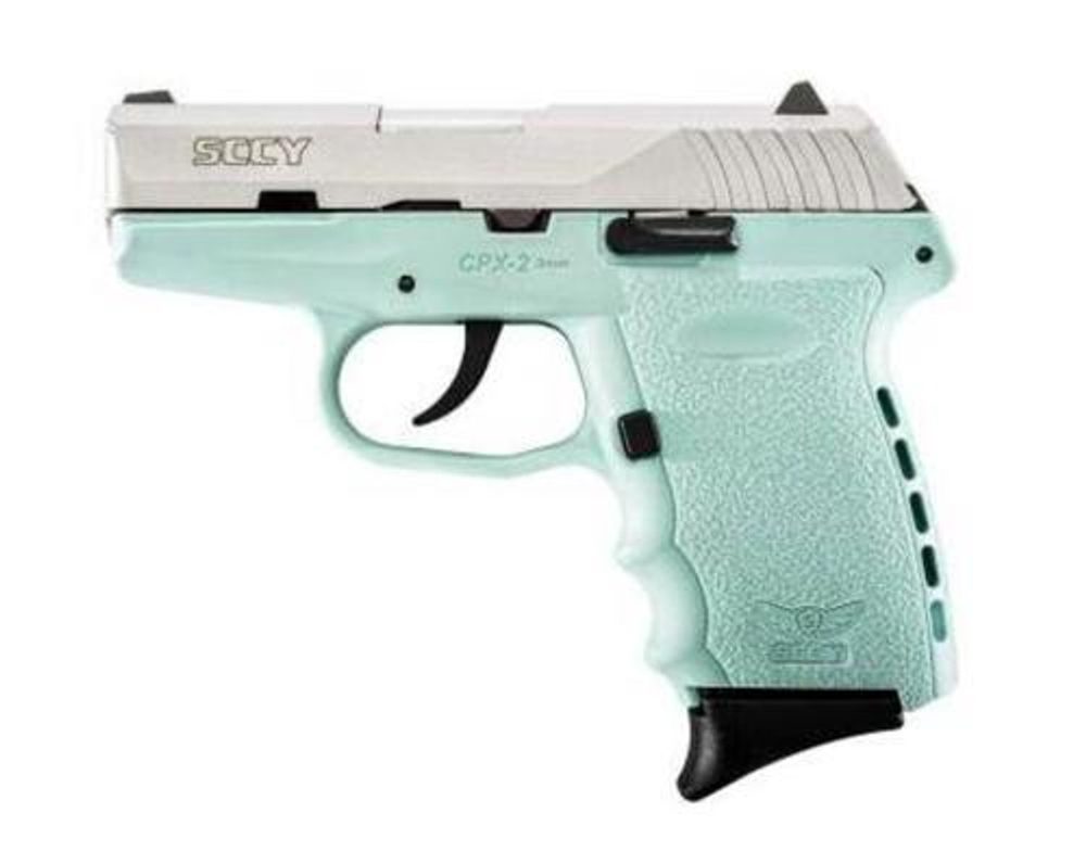 SCCY CPX-2 9mm, 3.1″ Barrel, Robin Egg Blue Frame, SS Slide 10rd Mag SCCY Industries