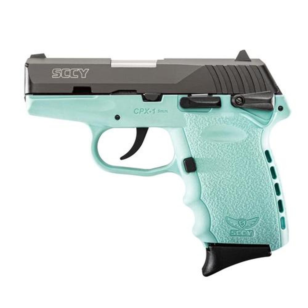 SCCY CPX-1 CBSB 9mm, 3.1″ Barrel, Robin Egg Blue Frame 2- 10rd Mags SCCY Industries