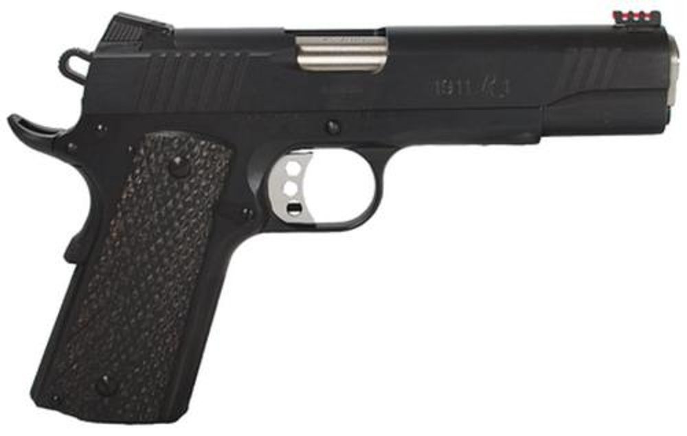 Remington Model 1911 R1 Enhanced 45 Acp Fiber Optic Sight Gray Laminate Grips Remington