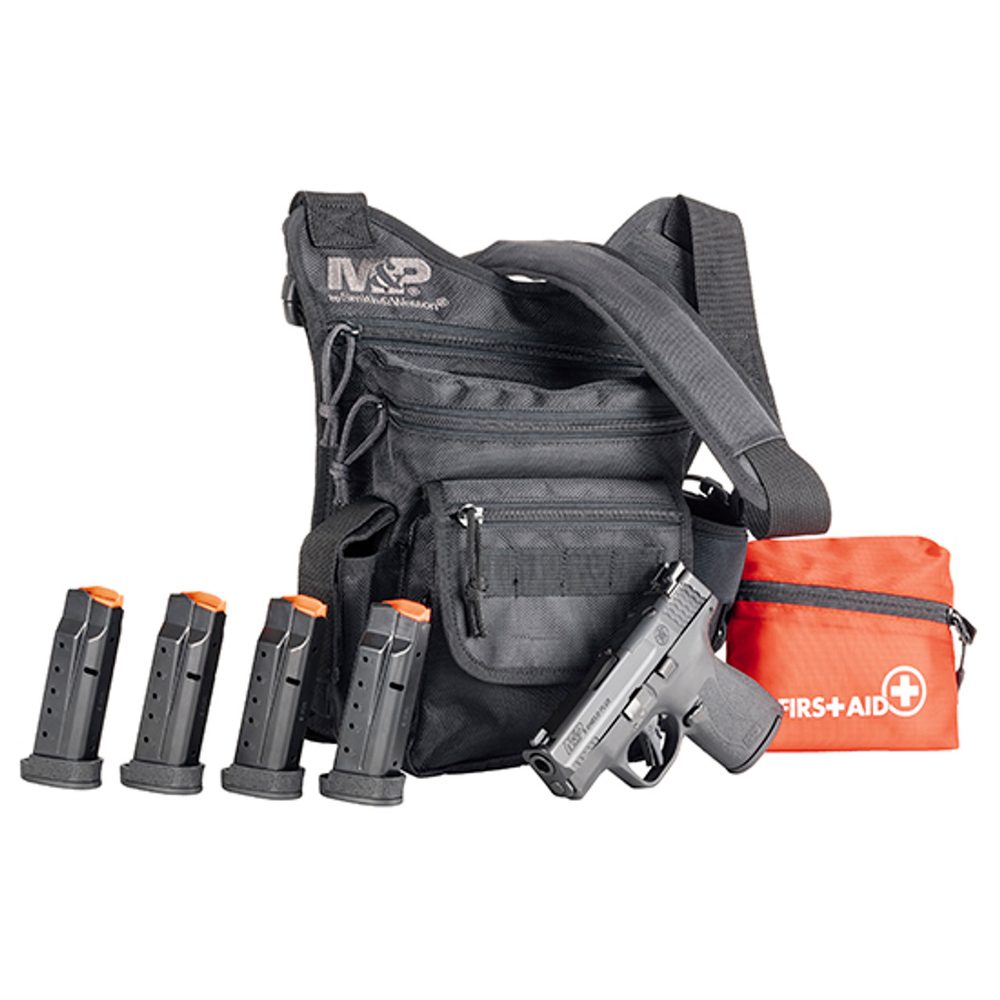 Smith & Wesson Shield Plus OR Bundle Package, Bug Out Bag, First Aid Kit, 1 10rd/ 4 13rd magazines Smith & Wesson