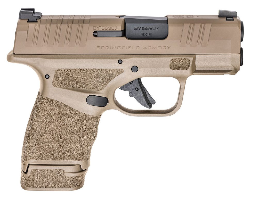 Springfield Hellcat FDE Micro Compact, 9mm, 3″ Barrel Flat Dark Earth, Tritium/Luminescent Front Sight, 2 Mags 1-13Rd, 1-11Rd Springfield Armory