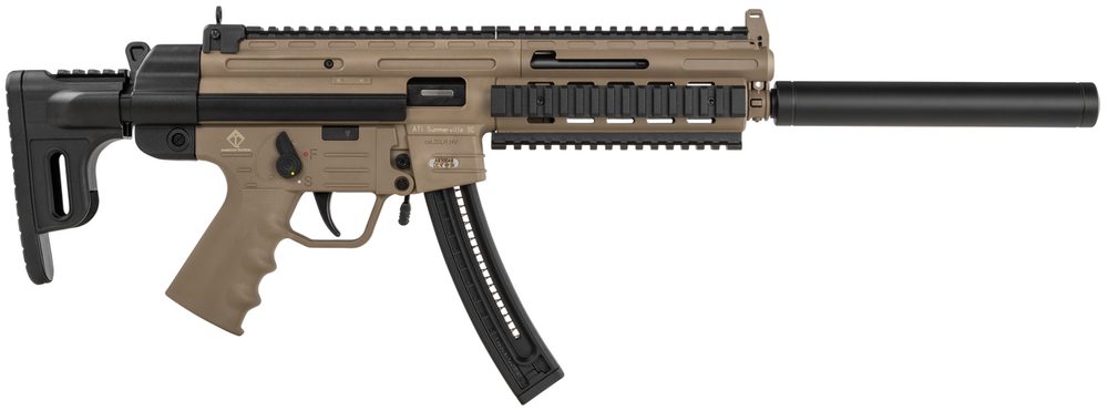 GSG GSG-16 22 LR, 16.25″ Barrel, Tan Metal, Black Stock, 22rd GSG