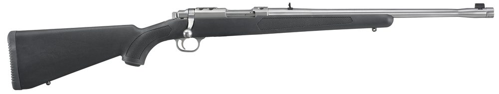 Ruger 77 44 Magnum, 18.5″ Threaded Barrel, 11/16X24 Threads, Stainless Finish, Adjustable Rear Sight, Bead Front Sight, 4rd Ruger
