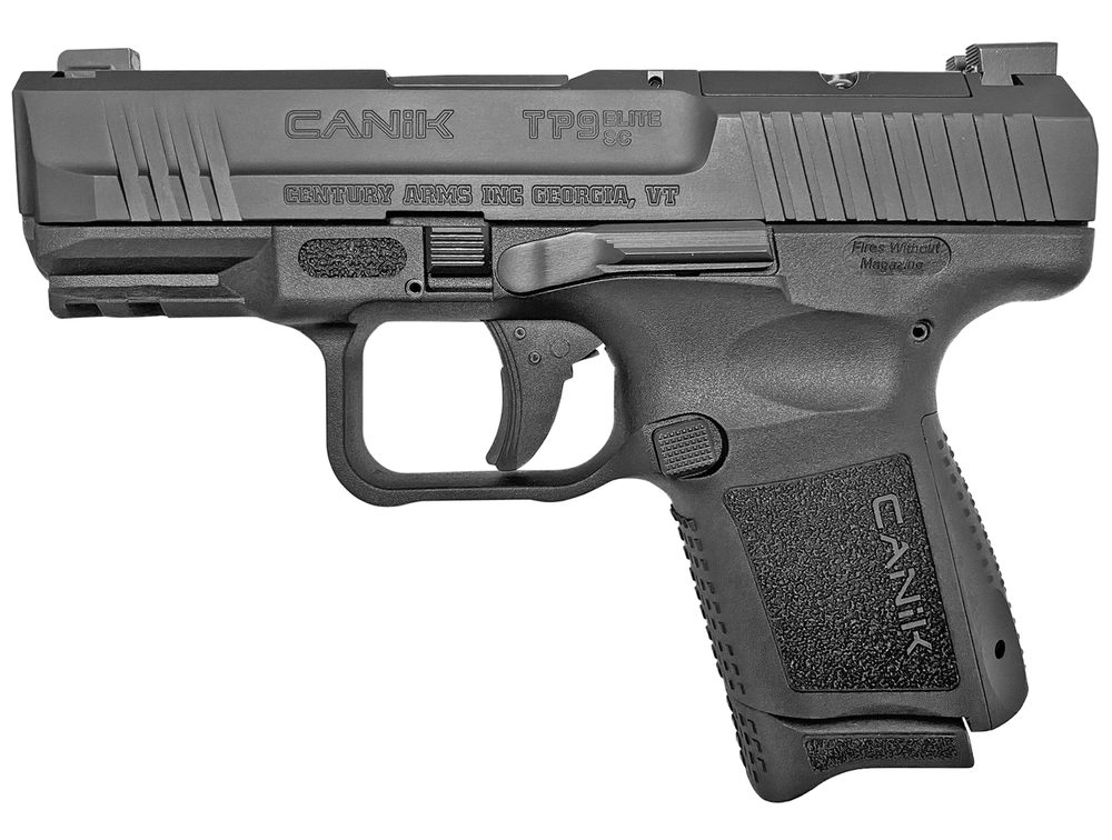 Canik TP9 Elite SC Blackout Edition 9mm, 3.6″ Barrel, Polymer, Black, Micro Red-Dot Base, Holster, Back Straps, 1x12rd, 1x15rd Canik