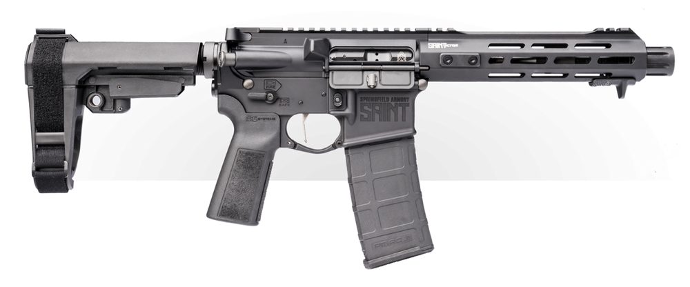 Springfield Saint Victor AR-15 Pistol 223/556, 7.5″ Barrel, Blast Diverter, Free-float Handguard M-Lok and Handstop, SBA3 Brace, 30Rd Mag Springfield Armory