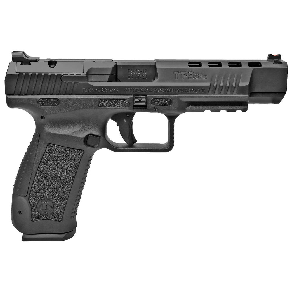 Canik TP9SFx 9mm, 5.2″ Barrel, Fiber Optic Sights, Black, 20rd Canik