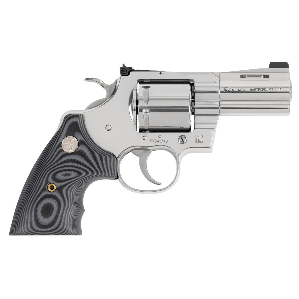 Colt Python Combat Elite 357 Magnum, 3″ Barrel, Stainless Steel, G10 Grips, 6rd Colt