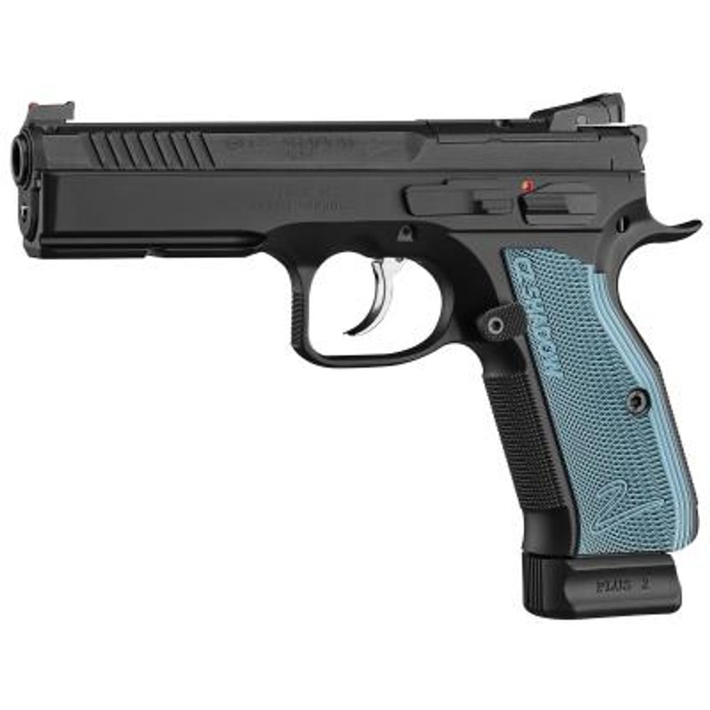CZ 75 Shadow 2 9mm, 4.89″, Optic Ready, Blue Grips, 19rd CZ USA