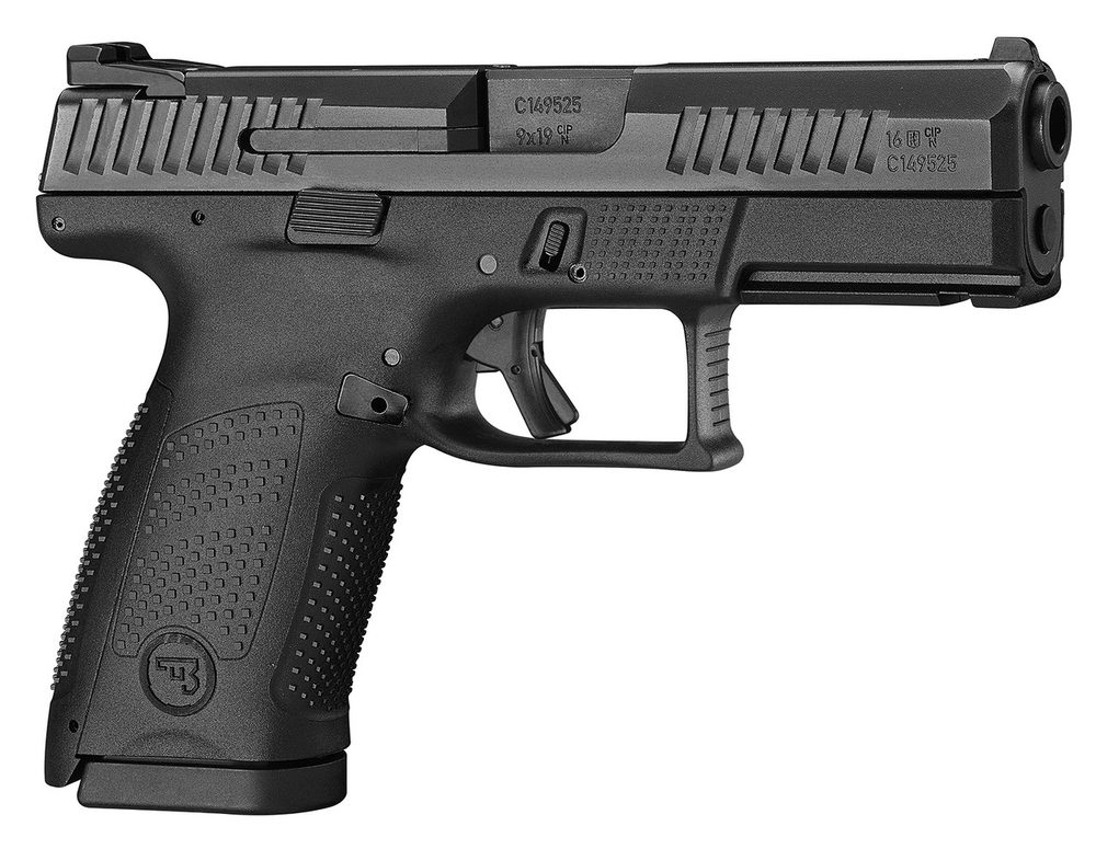 CZ P-10 C 9mm, 4″ Barrel, Black, Interchangeable Backstrap, 15rd CZ USA
