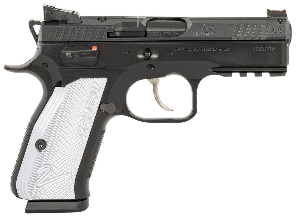 CZ Shadow 2 Compact 9mm, 4″ Barrel, Black, Optics Ready, 15rd CZ USA