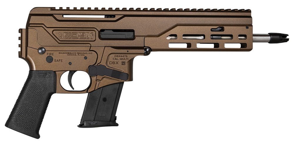 Diamondback DBX57 5.7x28mm, 8″ Barrel, DBX Muzzle Device, M-LOK, Bronze, 20rd Diamondback Firearms