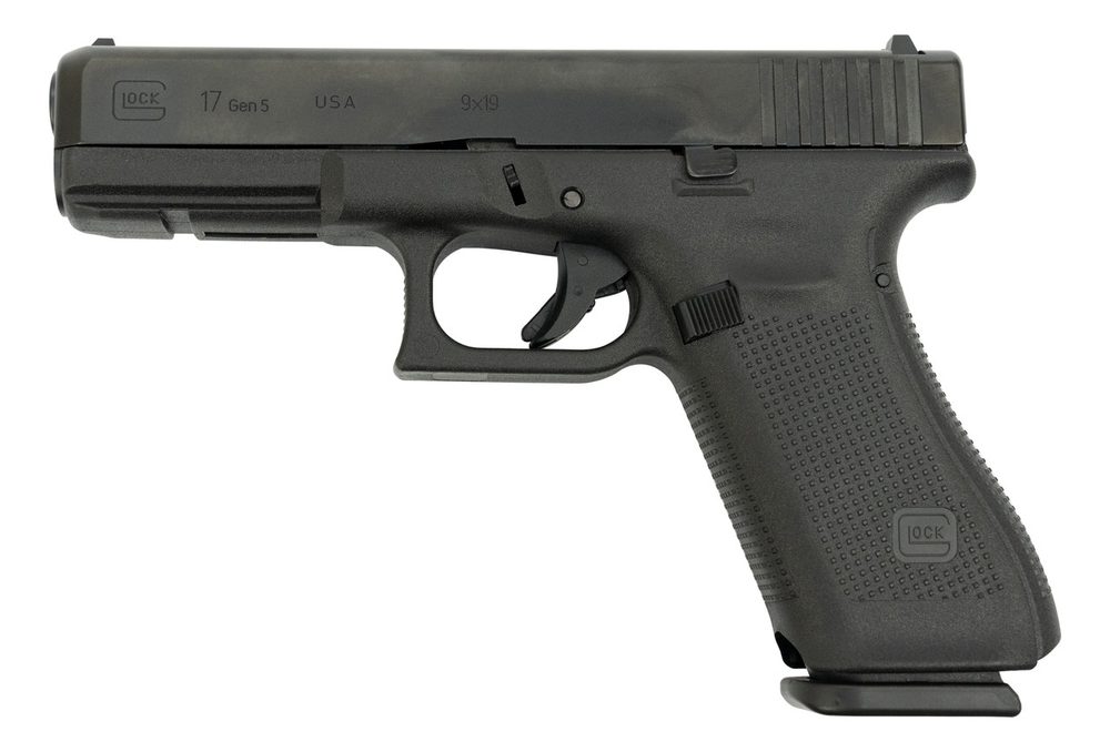 Glock 17 Gen 5 9mm USA Made, 4.49″ Barrel, Contrast Sights, Black, 17rd Glock