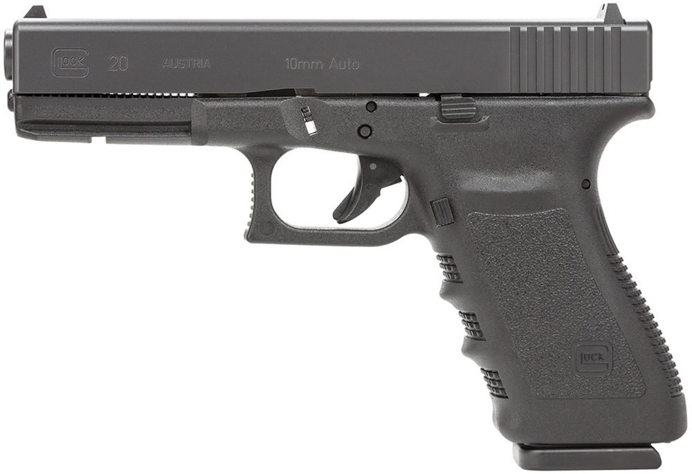 Glock 20SF 10mm, 4.61″ Barrel, Fixed Sights, Black, 15rd Glock