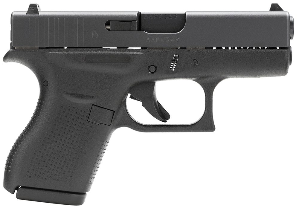Glock G42 Gen 3 380 ACP, 3.25″ Barrel, Black, Fixed Sights, 6rd Glock