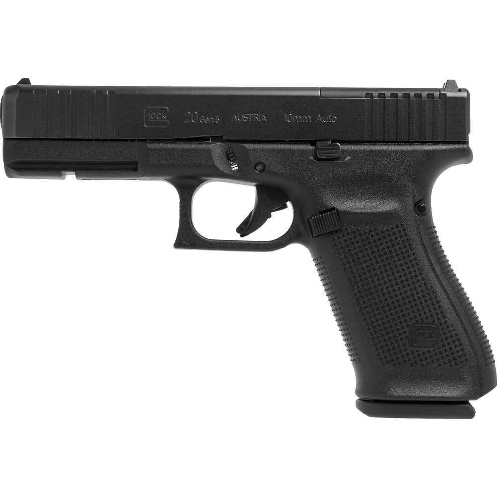 Glock 20 AUS Gen5 MOS, 10mm, 4.61″ Barrel, Black, Fixed Sights, 15rd Glock
