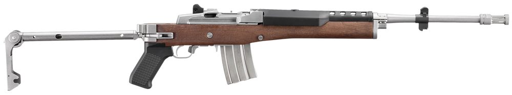 Ruger Mini-14 Tactical 223 Rem/5.56x45mm, 18.5″ Threaded Barrel, Walnut, Stainless Stock, Black Grip, 20rd Ruger