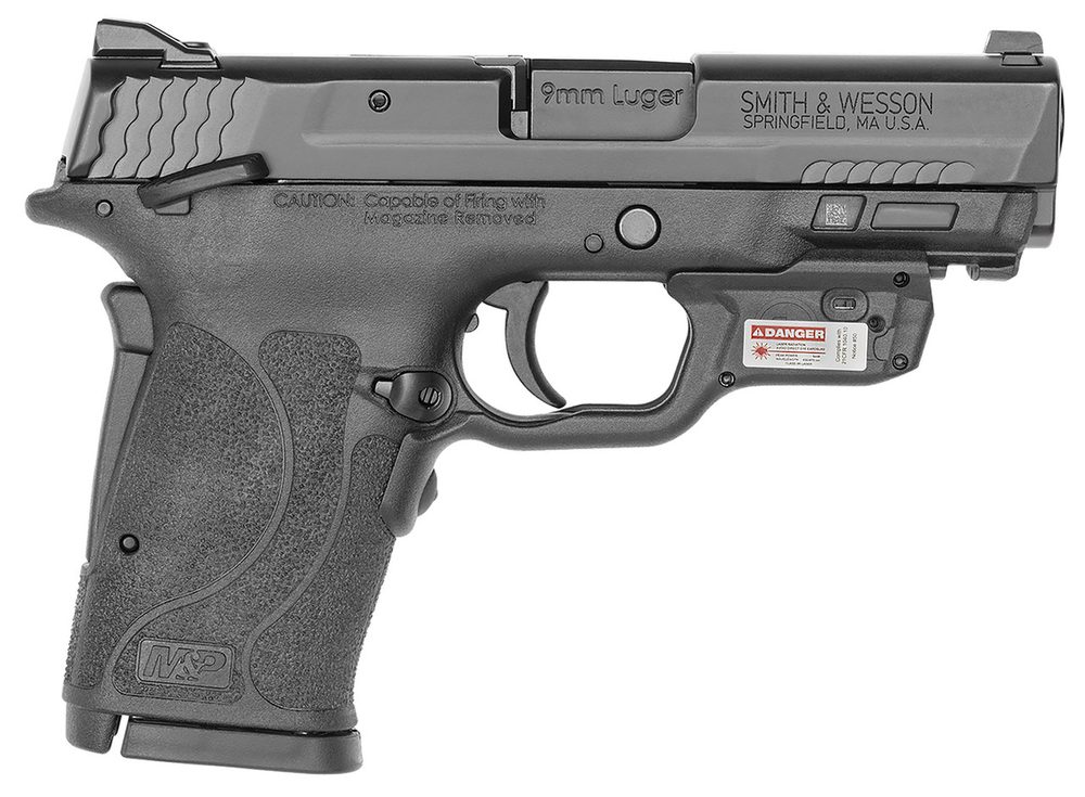 Smith & Wesson M&P Shield EZ M2.0 Compact 9mm, 3.675″ Barrel, Black, Crimson Trace Laserguard, Manual Safety, 8rd Smith & Wesson