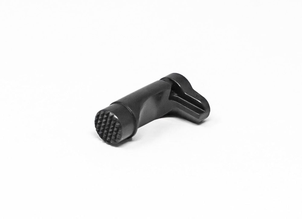 Fusion Firearms 1911 Magazine Catch – Extended, Black Checkered