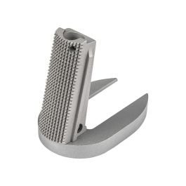 Fusion Firearms 1911 Mainspring Housing + Mag-Well – Officer, Checkered, Stainless Matte
