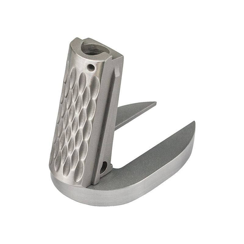 Fusion Firearms 1911 Mainspring Housing + Mag-Well – Officer, Chainlink, Stainless Polished