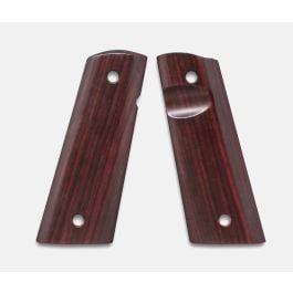 Fusion Firearms 1911 Full Size Grips, Red Cocobolo, Smooth, Mag-Well Bottom, Thumb Groove