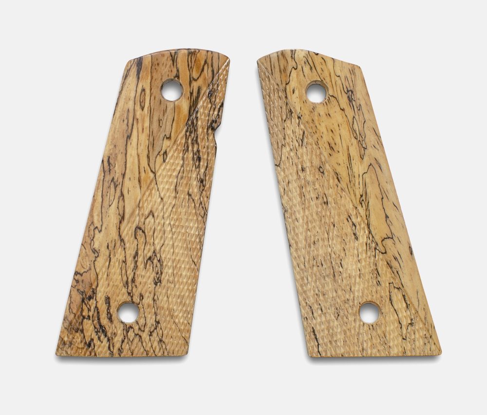 Fusion Firearms 1911 Officer Size Grips, White Cocobolo, Ranger Cut, Mag-Well Bottom