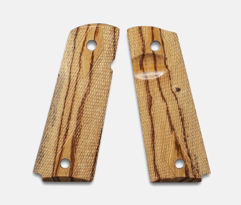 Fusion Firearms 1911 Full Size Grips, Inkberry, Double Diamond Checkered, Beveled, Thumb Groove