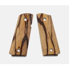 Fusion Firearms 1911 Officer Grips, Inkberry, Double Diamond Checkered, Beveled Bottom, Thin