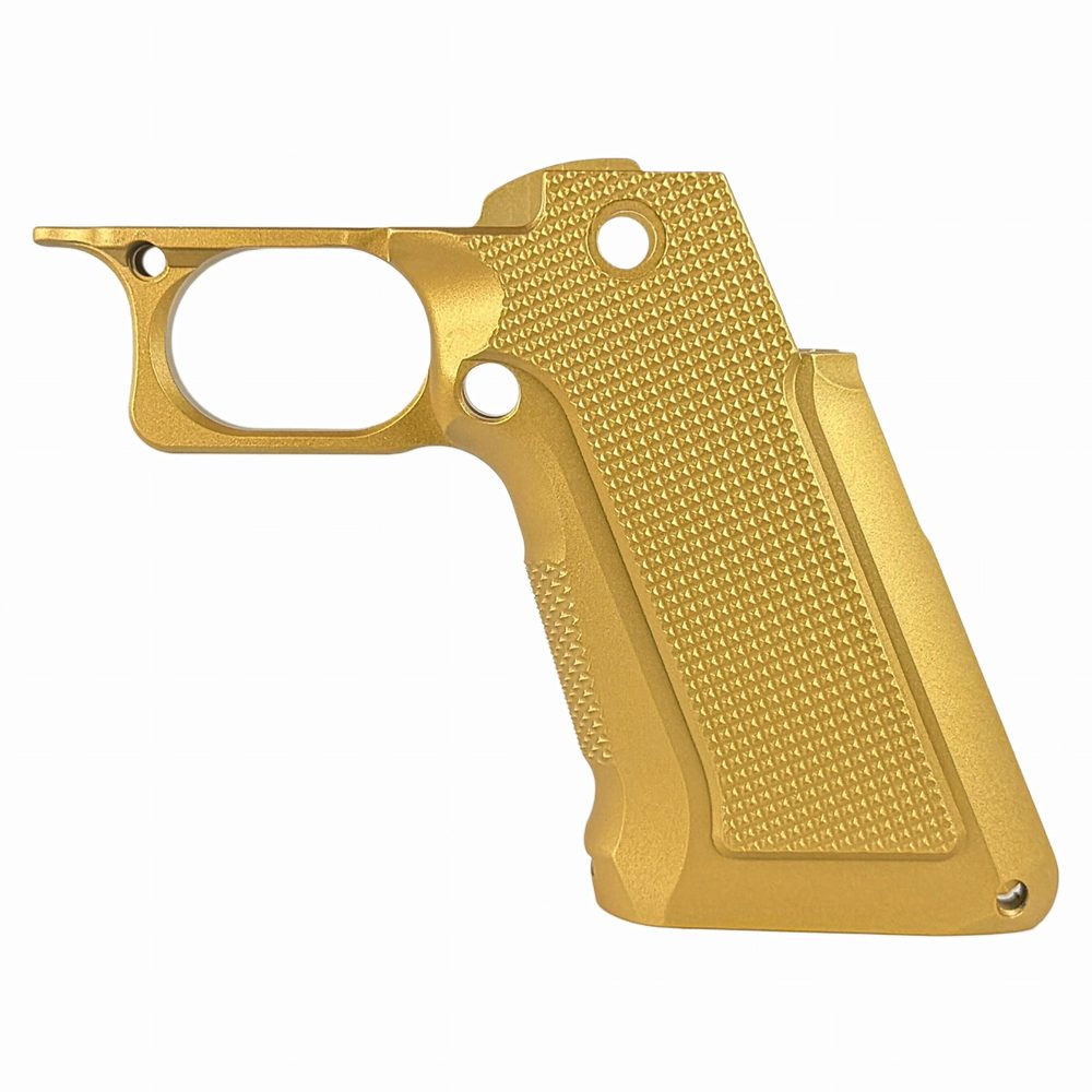 Fusion Firearms XP Pro Aluminum Grip – Aggressive Checkered – Gold