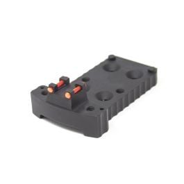 Fusion Firearms 1911 RMR Base Plate (Trijicon Style) -Light-Weight Aluminum -Black, Fiber Optic