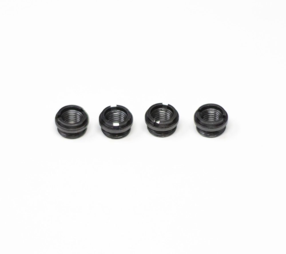 Fusion Firearms 1911 Grip Screw Bushings – Black, Thin (4)