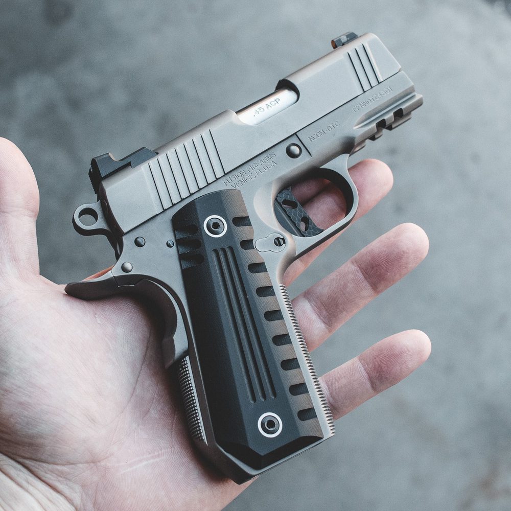 Fusion Firearms 1911 Pistol – “Gunmetal Chrome” NCOM-DTC – 45 ACP