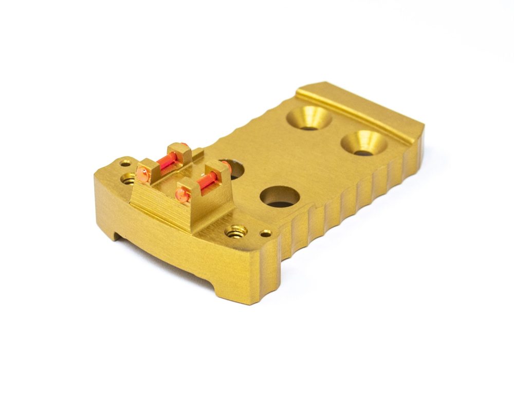 1911 Red Dot Base Plate (Holosun / Fusion) – Light-weight Aluminum – Gold