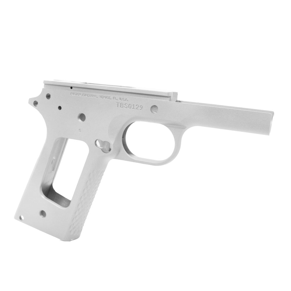 Fusion Firearms 1911 Government Frame – Stainless – Chainlink Front Strap