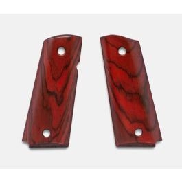 Fusion Firearms 1911 Officer Grips, Red Cocobolo, Smooth, Beveled Bottom