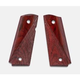 Fusion Firearms 1911 Officer Grips, Red Cocobolo, Ranger Cut, Beveled Bottom