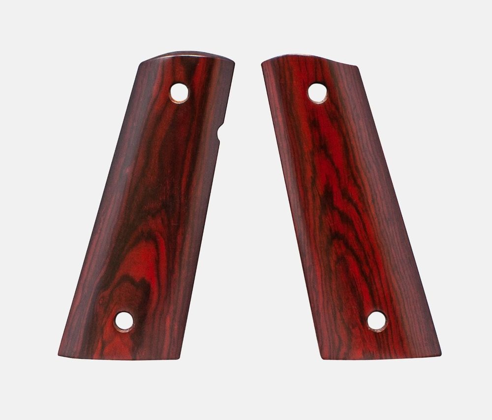 Fusion Firearms 1911 Full Size Grips, Red Cocobolo, Smooth, Mag-Well Bottom