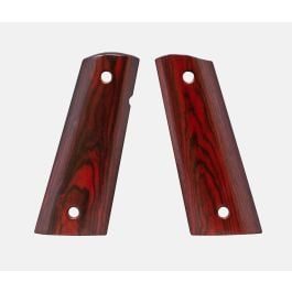 Fusion Firearms 1911 Full Size Grips, Red Cocobolo, Smooth, Mag-Well Bottom