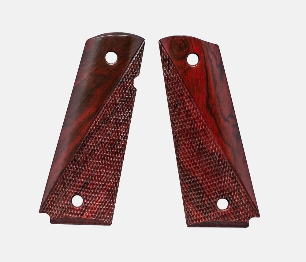 Fusion Firearms 1911 Full Size Grips, Red Cocobolo, Ranger Cut, Beveled Bottom