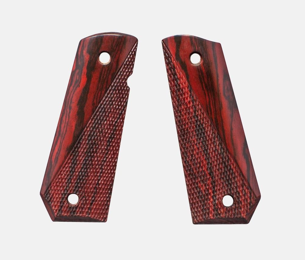 Fusion Firearms 1911 Full Size Grips, Red Cocobolo, Ranger Cut, Carry Cut