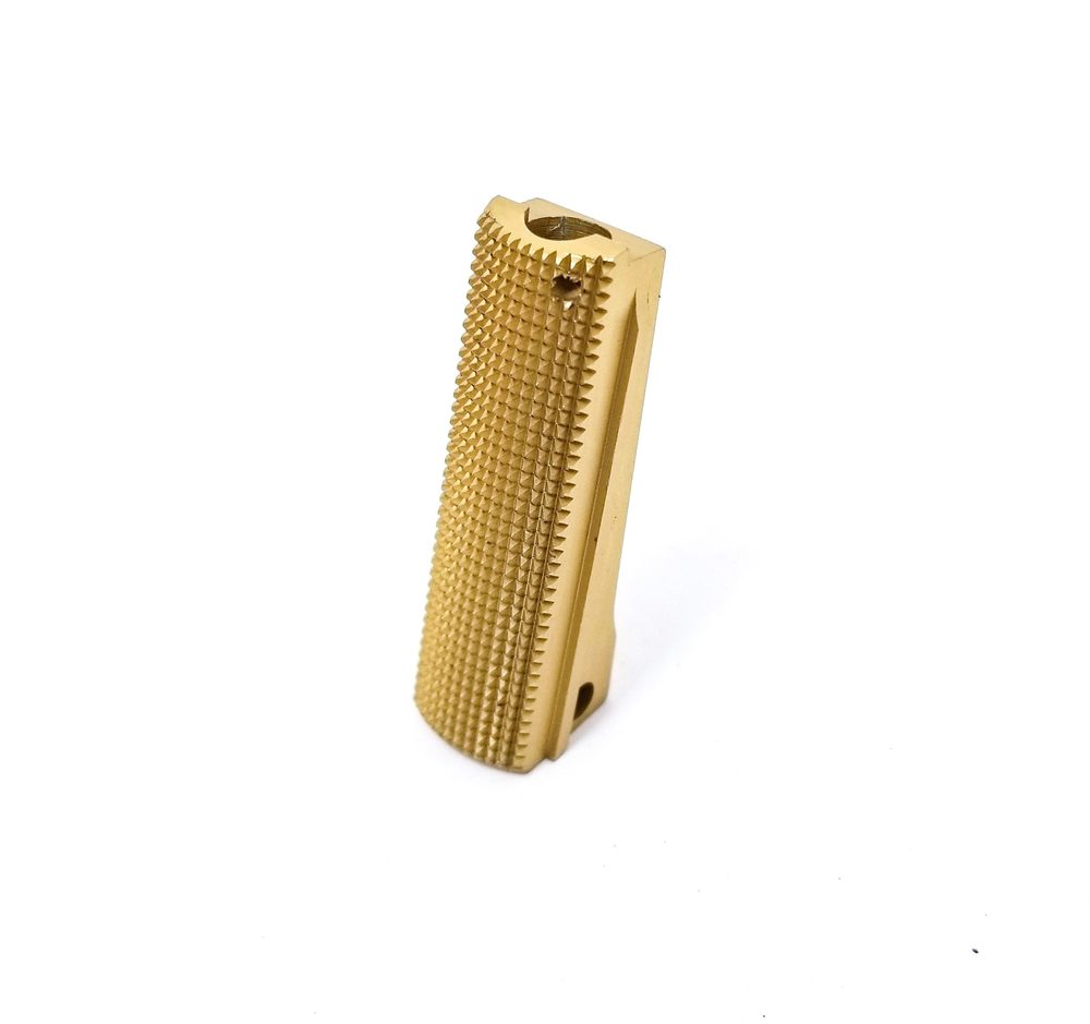 Fusion Firearms 1911 Alloy Mainspring Housing – Government, Checkered, Gold