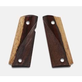 Fusion Firearms 1911 Officer Size Grips, 2-Tone Cocobolo, Ranger Cut, Beveled Bottom