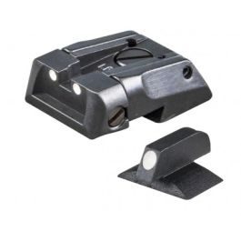 Fusion Firearms 1911 Standard Dovetail – White Dot Adjustable Sight Set Contour Front Sight