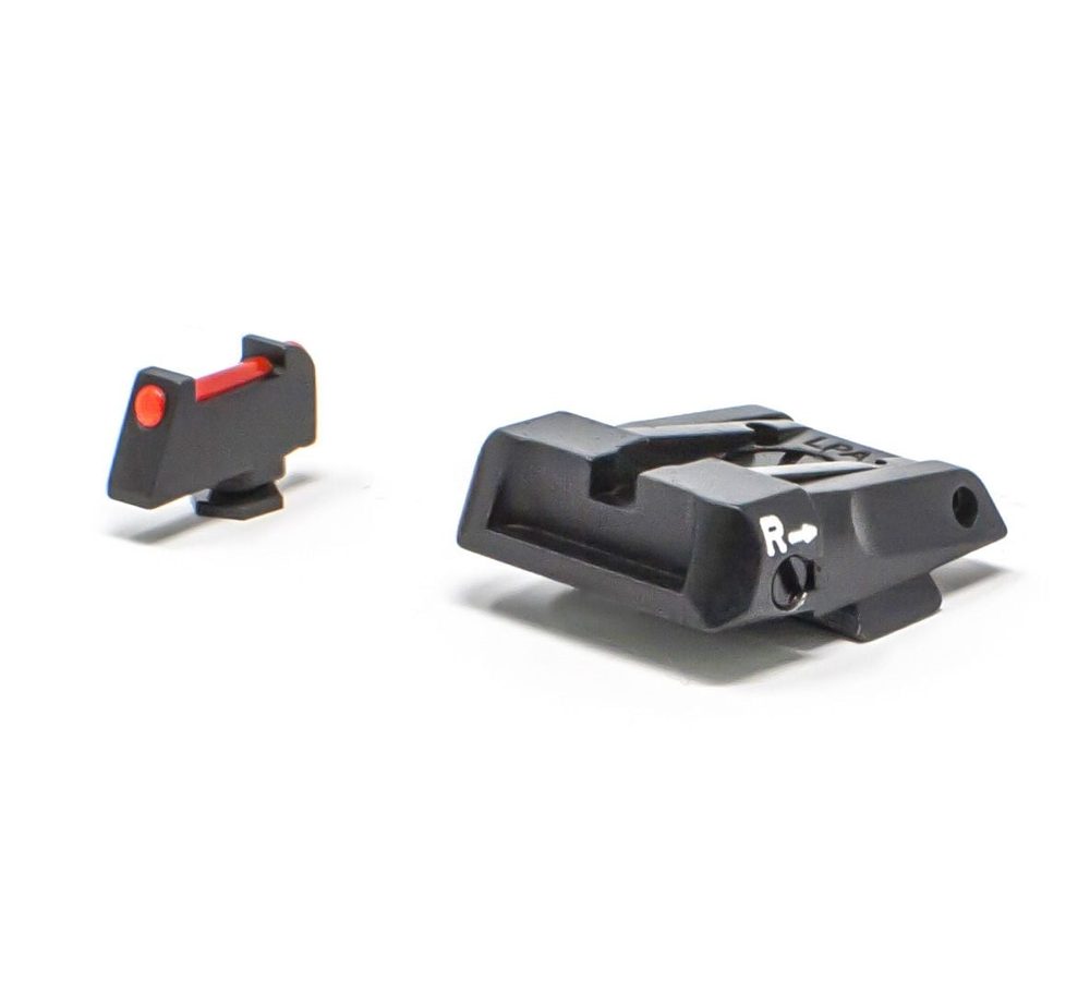 Fusion Firearms Glock 17 – 43 – Black Target with Fiber Front Adjustable Sight Set