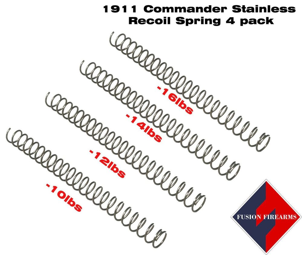 Fusion Firearms Commander 1911 Recoil Spring 4 pack – Stainless Steel, Lower Calibers